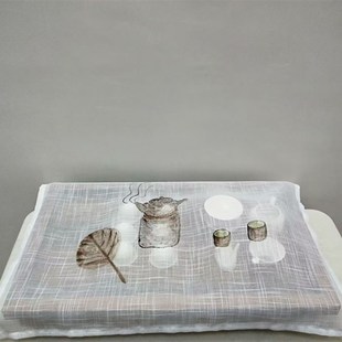 茶具盖布防尘布长方形小盖巾餐具遮尘盖布手绘盖巾