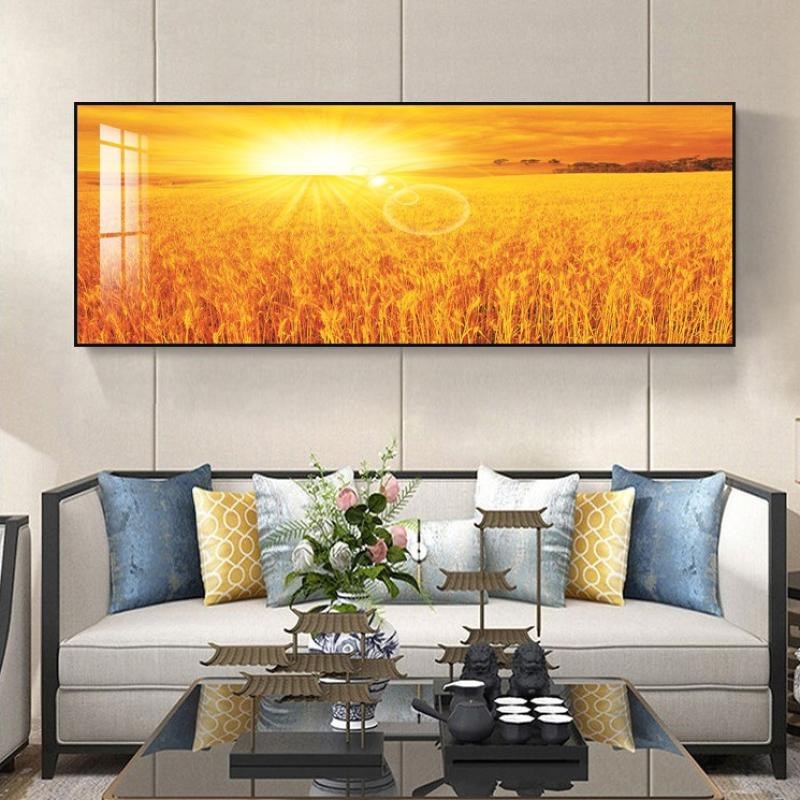 五谷丰登水稻田装饰画麦穗客厅墙壁沙发画背景墙丰收挂画推荐