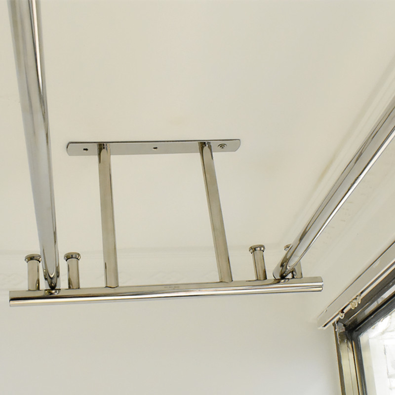 阳台晾衣架顶座支架晾晒衣杆固定式双杆304不锈钢4米墙顶装晾衣杆