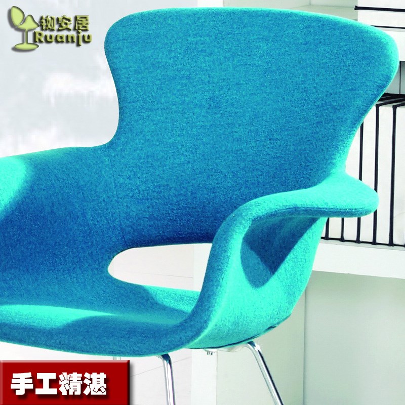 休闲会客办公椅接待餐椅时尚布艺绒布沙发电脑咖啡椅 B289-1
