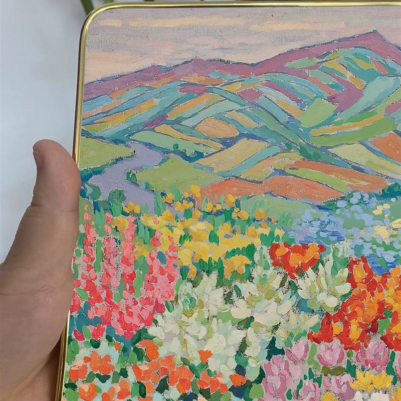 彩色山脉多巴胺欧式小众小清新客厅玄关装饰画卧室壁画花卉挂画图片