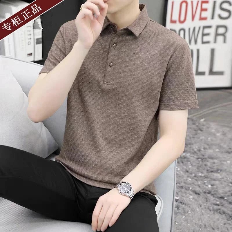 云泊服饰5夏季新款男装短袖POLO衫翻领高级轻奢薄款t恤打底衫上衣