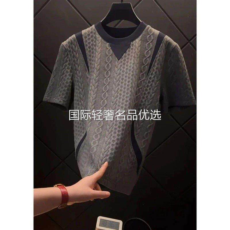 ZH男士轻奢设计师高级感定制2026年新款时尚轻奢潮流x半袖短袖T恤