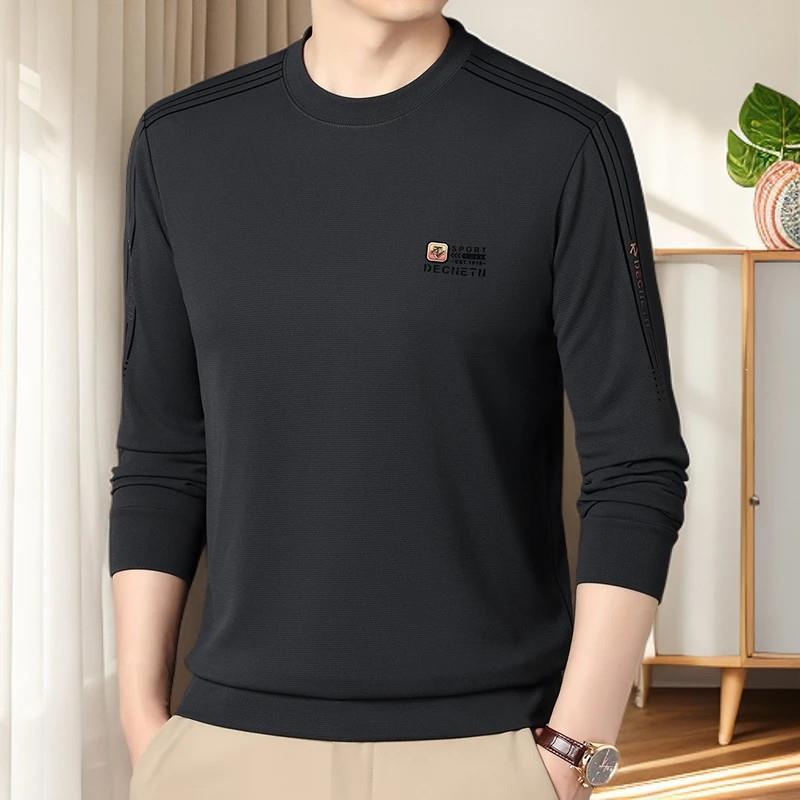 天俊优选百货天骏百货秋季男中国风春秋圆领打底卫衣C百搭纯色长