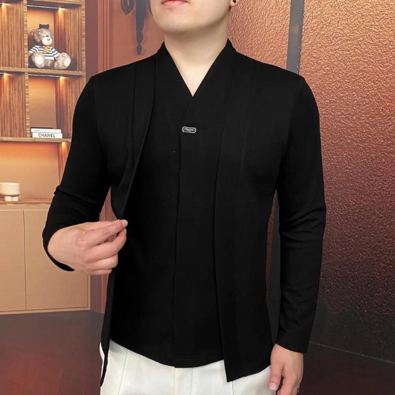 JAKE cCAVOS福燚辉专卖秋季新款假两件卫衣时尚男商务套头长袖帅