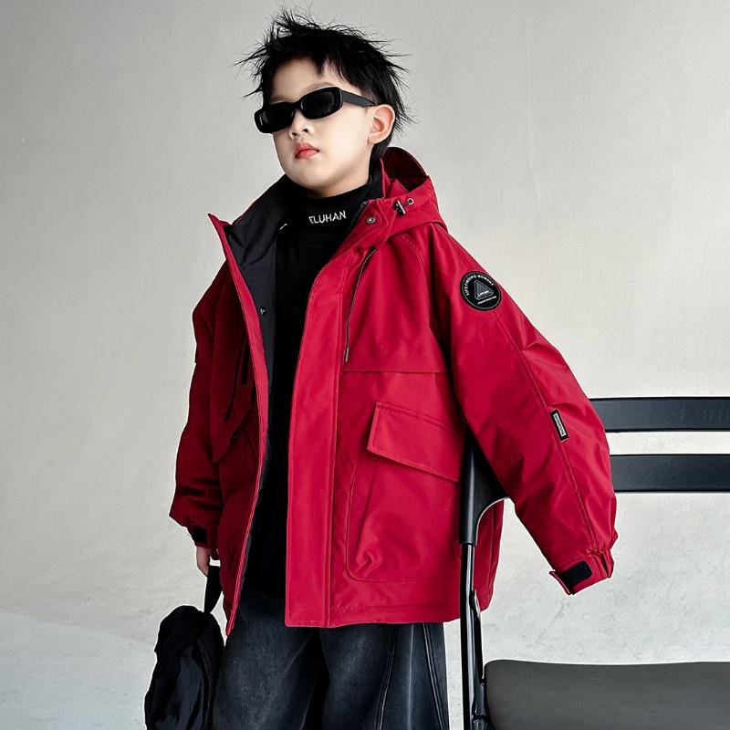 三好童装服饰男童夹棉外q套2025新款秋冬款加厚冲锋衣男孩冬季派
