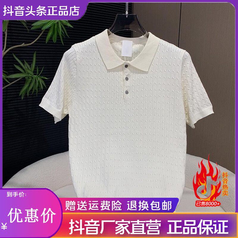 衣凡欧品男装秋季男简约翻领针织短袖百搭韩版时尚宽松POLO衫上衣