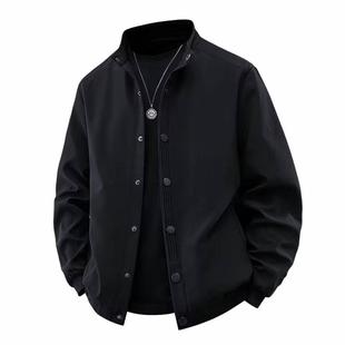 源磊好物甄选振炳商贸店r外套男w士式 商务休闲 立领夹克中老爸爸装