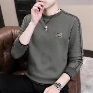 打底套头时尚 长袖 休闲百Y搭男圆领卫 秋冬款 繁花百货优品小铺欧版