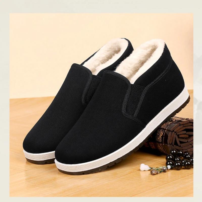 云川绅选秋冬保暖老o北京布鞋男款冬季加厚加绒防水保暖休闲棉鞋