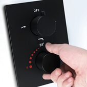 黑色哑黑磨砂开关阀门恒温墙体暗装 隐藏二进三出淋浴龙头三挡功能