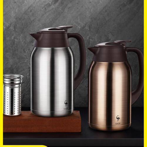 SSGP三四钢316L不锈钢保温壶家用大容量户外便携按压式保温瓶水壶