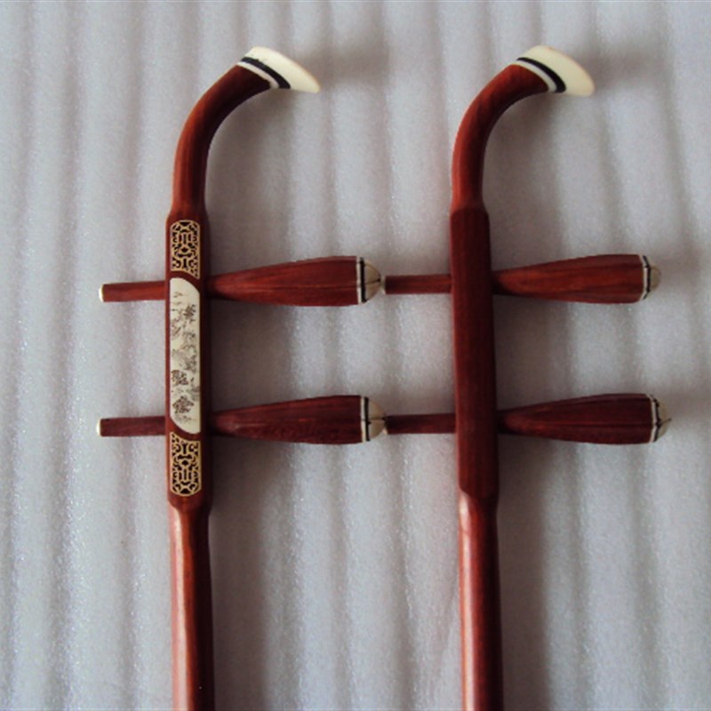 红木二胡琴杆红花梨木骨雕素杆二胡杆高胡杆越胡杆扁杆带轴子