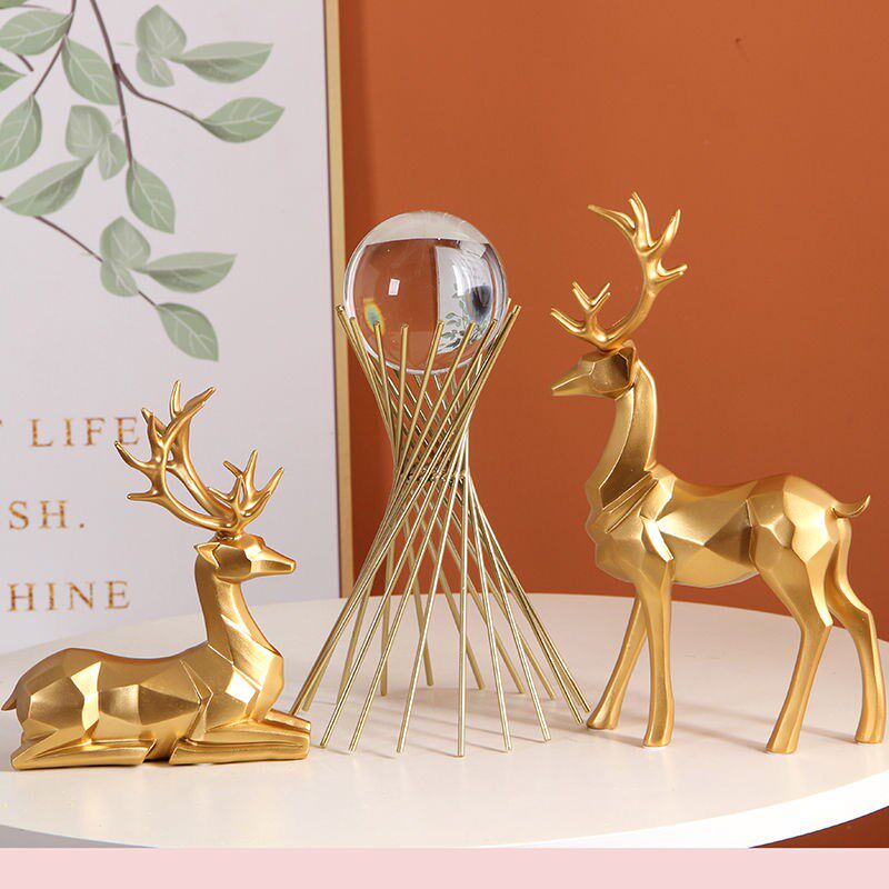 现代几何鹿小蛮腰树脂客厅电视柜