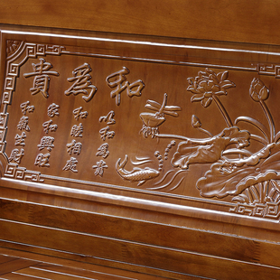 中式实木沙发现代三人位经济型香樟木沙发小户型客厅家具