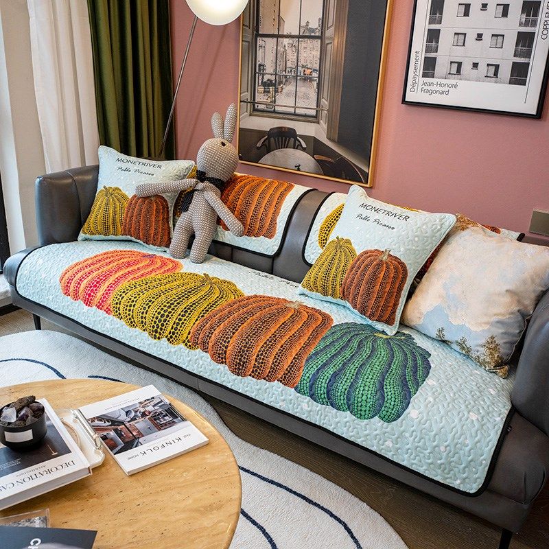 艺术波点小新南瓜沙发垫四季通用加厚贵妃坐垫防滑沙发罩盖巾,居家布艺,沙发垫,淘宝优惠券,粉丝福利购,淘宝优惠卷