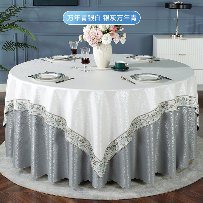 酒店家居圆壁纸饭店饭厅餐桌布欧式圆形防水防油防烫免洗花边壁纸