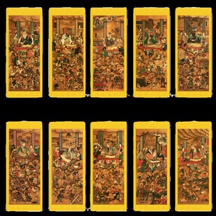 十殿阎王地府挂画阎王爷卷轴画 佛道场装饰供奉画 丝绸防水褪色