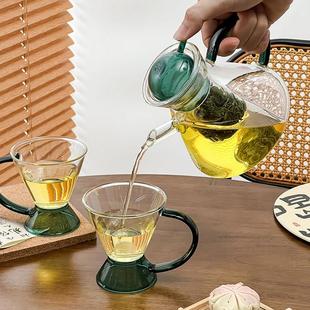 家用水果茶具茶水分离水壶 耐高温玻璃茶壶泡茶杯个人专用茶具套装