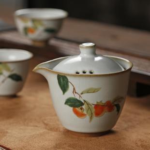 复古汝窑手抓壶 陶瓷茶壶功夫茶具家用单壶 泡茶器便携快客杯日式
