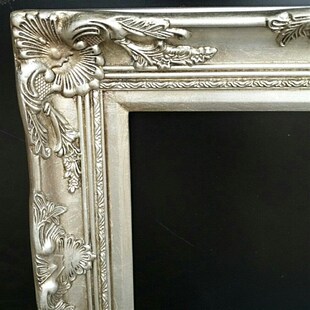欧式实木相框油画框 银色做旧镜框 定制相框宽度9厚度.