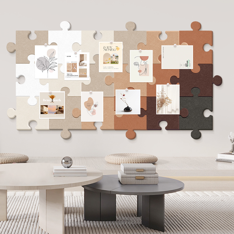 拼图软木板照片墙背景板留言板便利贴墙板墙面装饰羊毛毡题墙相片