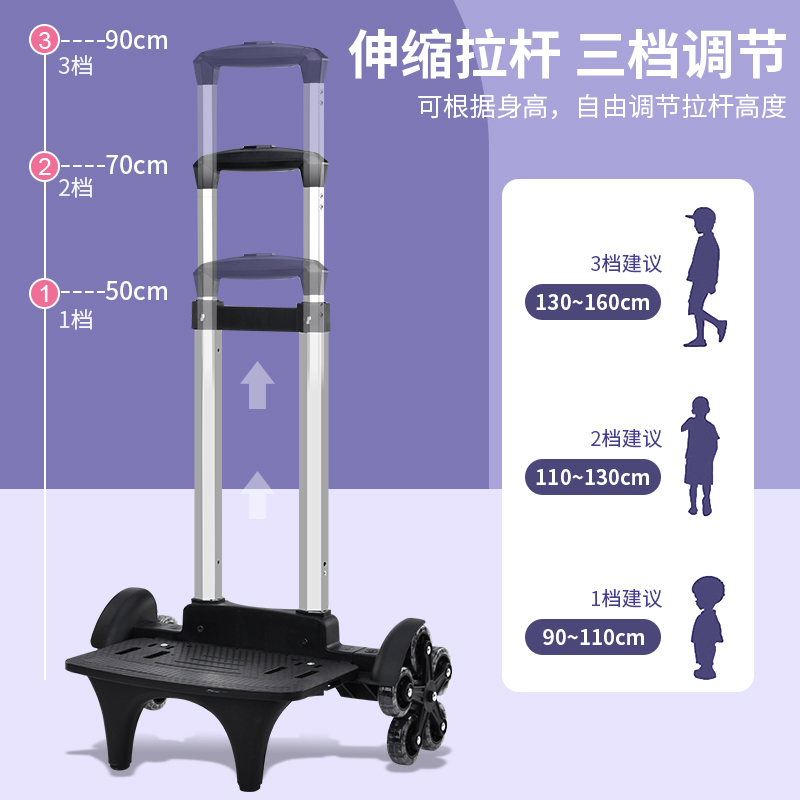 儿童拉杆书包女生小学生一二三到六年级防水爬楼女童拉杆式大容量