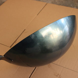 粤菜厨师熟铁精铁炒镬炒锅无涂层粘锅圆尖底生铁锅家商用