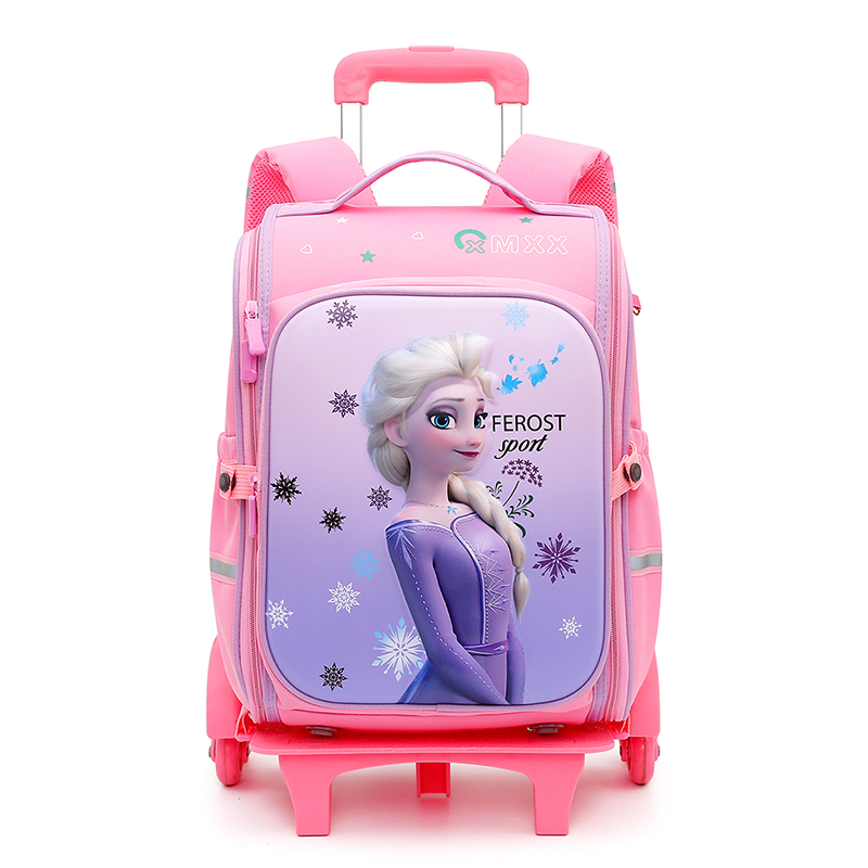 小学生拉杆书包女孩2-6年级减负防水轻便大容量拆卸儿童拖拉书包6