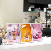 金属台卡连体台卡架展示牌饮品菜单展示牌奶茶店咖啡厅点餐价目表