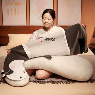 冰丝乳胶长条抱枕女生睡觉床上夹腿侧睡枕头男生弯枕靠枕床头靠垫