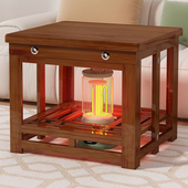 楠竹桌烤火桌餐桌写字桌学习方桌烤火炕取暖桌学生实木小书桌