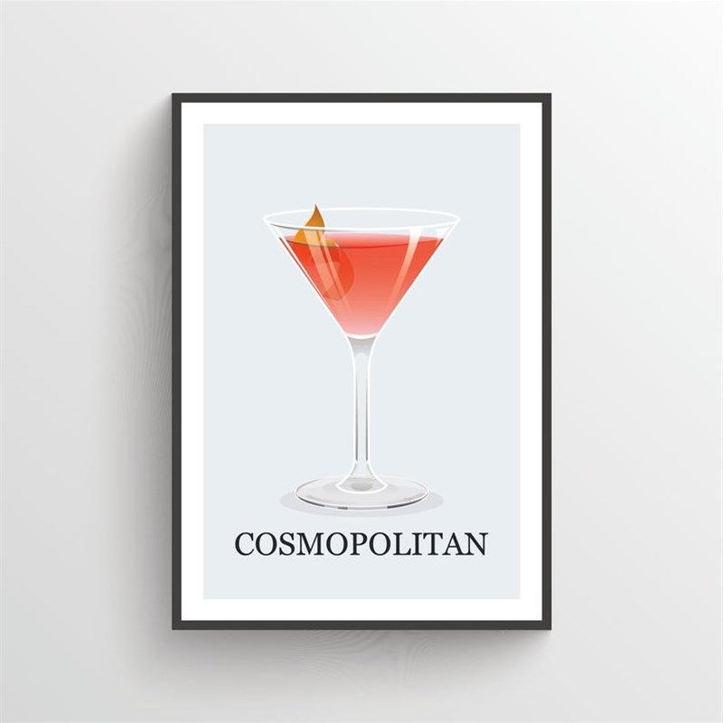 装饰有框挂画酒吧咖啡馆调酒鸡尾酒西餐马天尼威士忌吧台酒柜