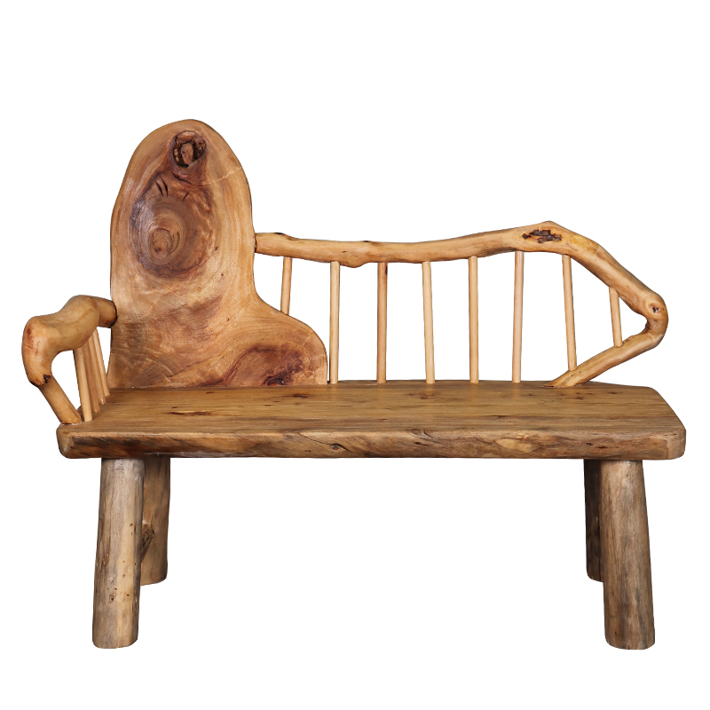 原生态家具实木沙发椅香樟木人长椅民宿别墅靠椅田园风客厅