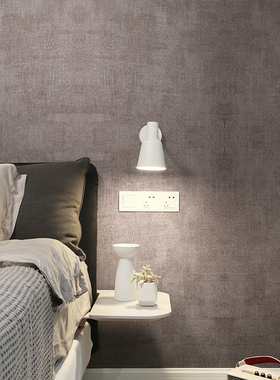 加厚深灰色布纹木纹纸自粘纸家具翻新亚麻家居背景墙纸壁纸