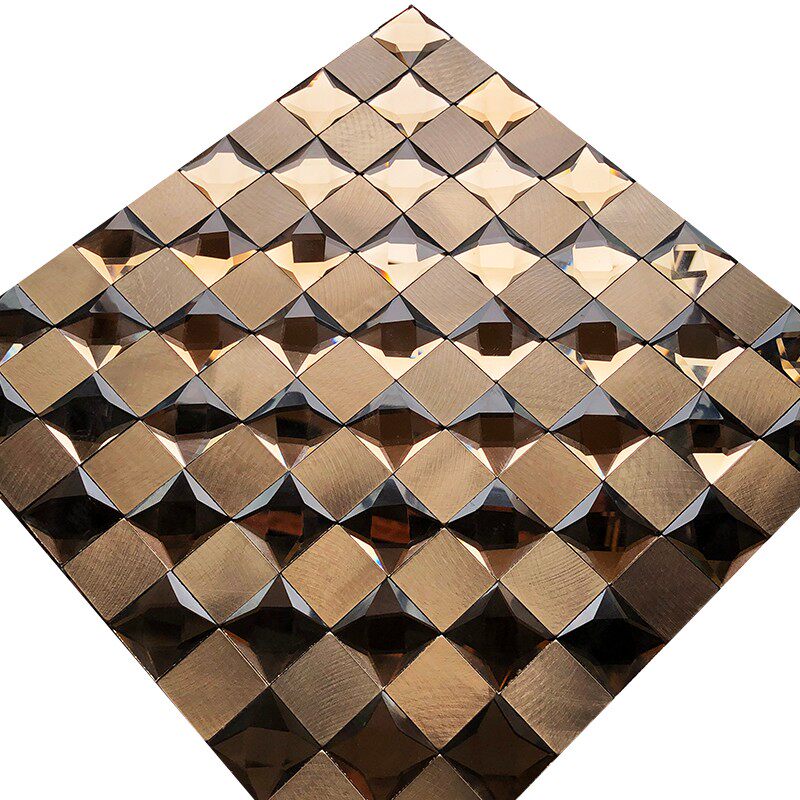 水晶玻璃9面马赛自粘铝塑板墙镜面电视背景墙瓷砖吧台装饰