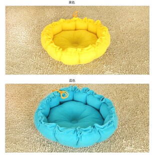 宠物窝圆形狗窝两用猫窝垫子中小犬四季通用南瓜窝夏凉席抽绳窝垫