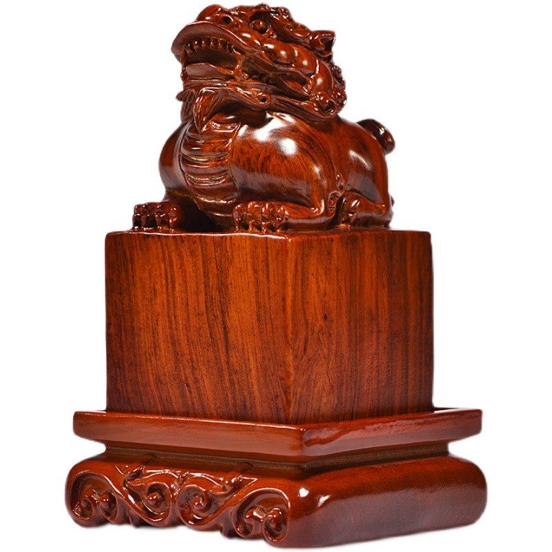 黑檀木雕印章底座大号方形木质定制红木官印玉玺私印刻字