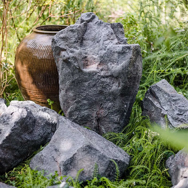 pu仿真石头室内软装造景石拍摄假山道具园林绿植景观石装饰摆件