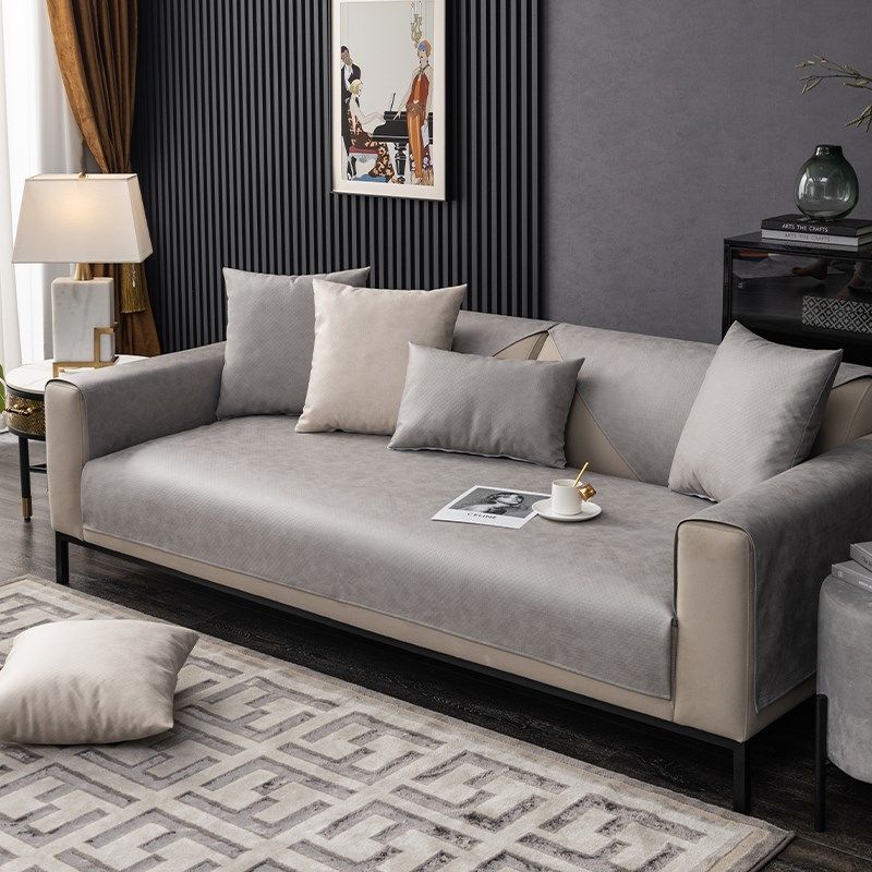 高级科技布沙发垫灰色防滑盖布巾防水防尿坐垫罩订做粘毛免洗