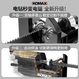 家用小型手持往复锯马刀锯电钻变电动锯转换头神奇锯子钢锯