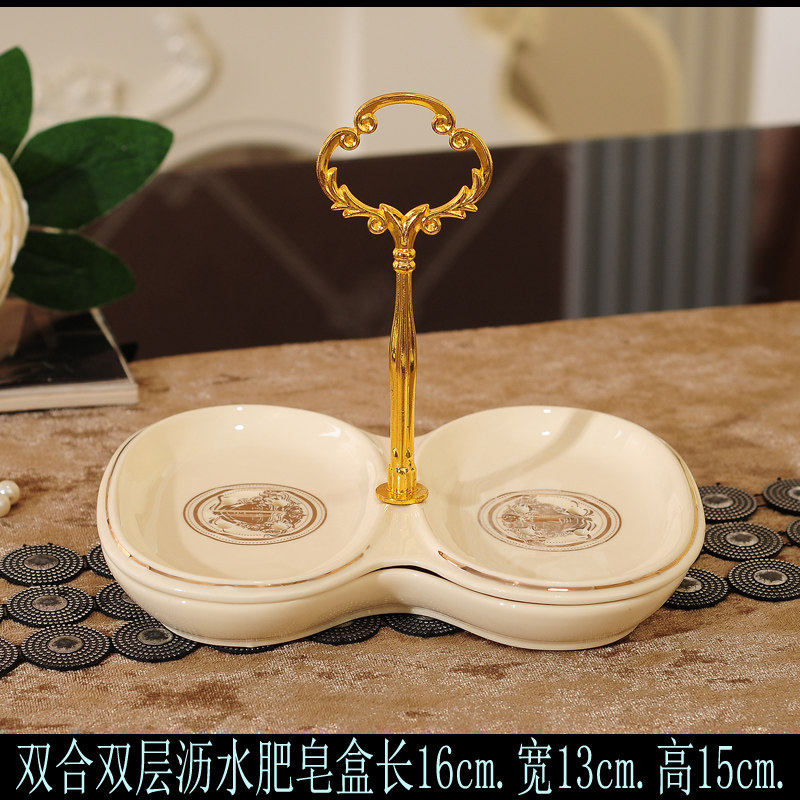 欧式高温陶瓷层沥水肥皂盒架子肥皂碟单层香皂盘浴室家礼品,家庭/个人清洁工具,皂盒,淘宝优惠券,粉丝福利购,淘宝优惠卷