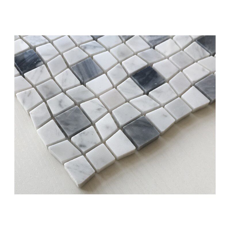 异形马赛墙水池大理石云灰卡拉拉白浴室艺术砖石材吧台背景墙