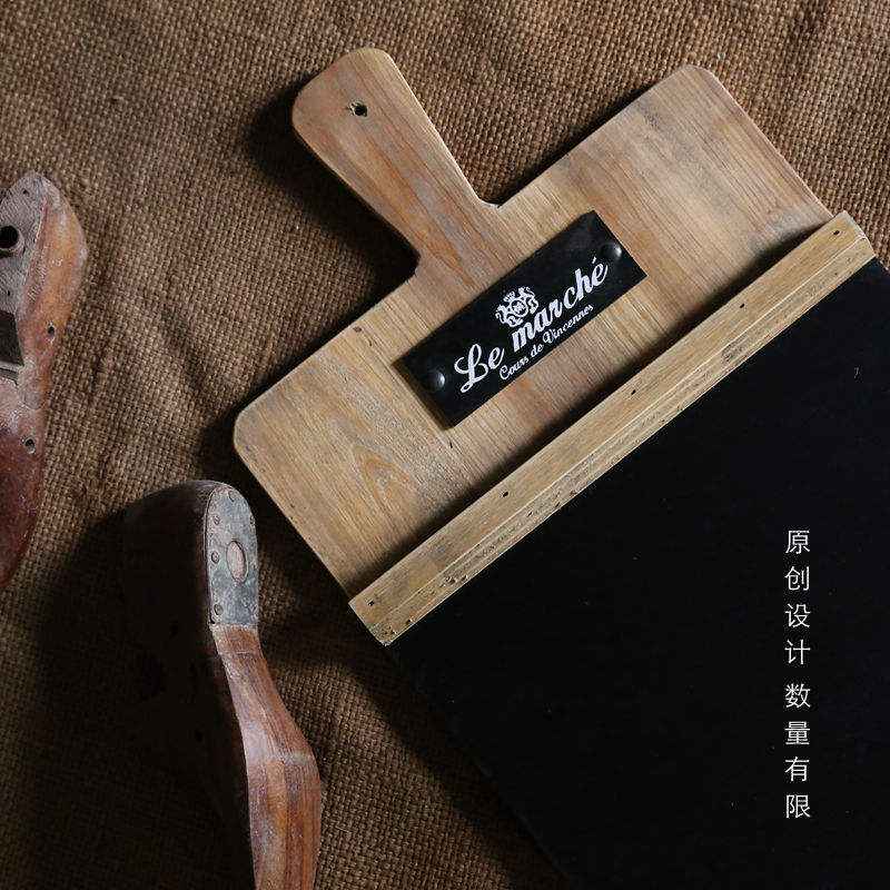 出口订单手工制作复古粗糙实木壁挂黑板留言板阳台花园墙上装饰品