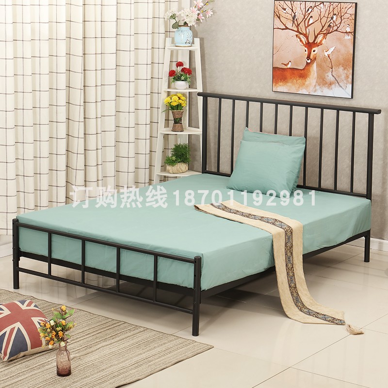 铁艺床人床铁架床1.米单人床1.2米出租屋加厚加固铁床