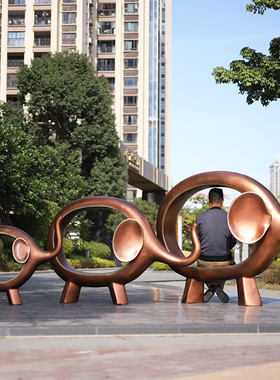 户外大象座椅装饰摆件景区商业街拍照打卡小区公园大型玻璃钢雕塑