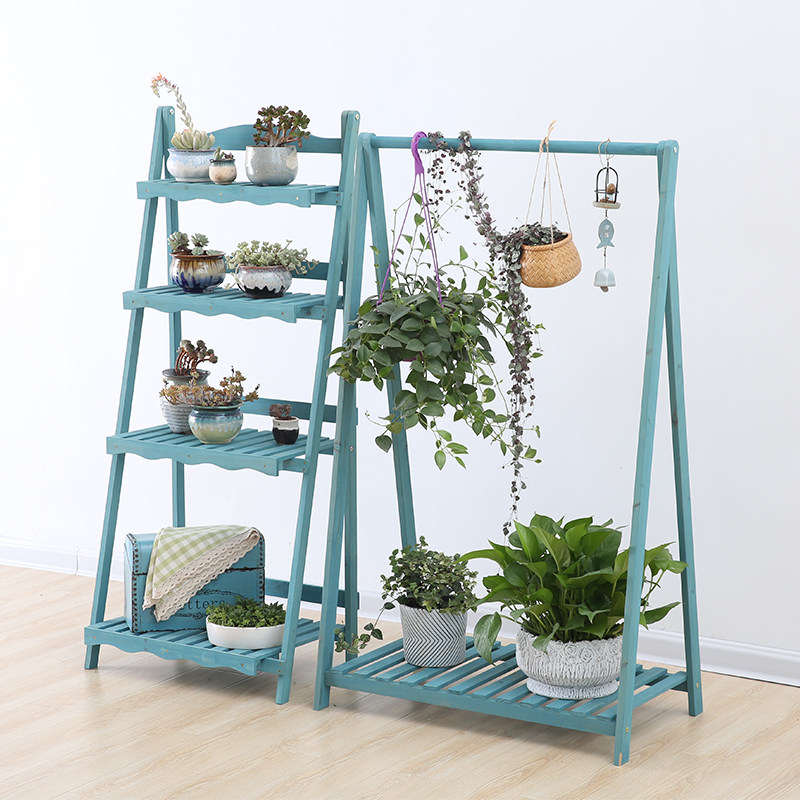 包邮实木花架子落地式阳台室内客厅置物绿萝吊兰单层多层花盆架子