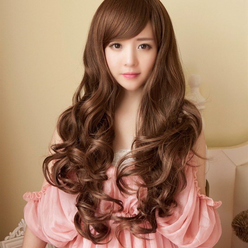 假发女长卷发大波浪蓬松逼真韩国女士自然长发斜刘海梨花头全头套