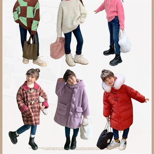 女童加绒牛仔裤2023秋冬新款加厚一体绒儿童修身烟管裤宝宝铅笔裤