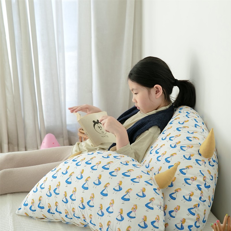 小恶魔牛角包靠垫可拆洗全棉卡通儿童房靠枕靠背床头倚靠抱枕含芯